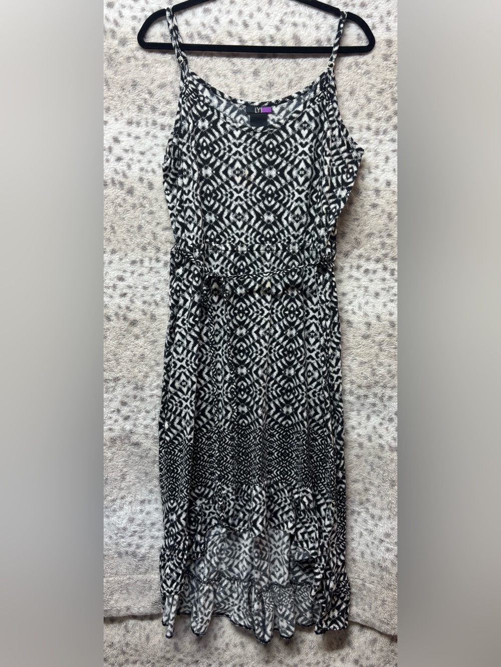 LYS BELTED HIGH LOW MAXI DRESS